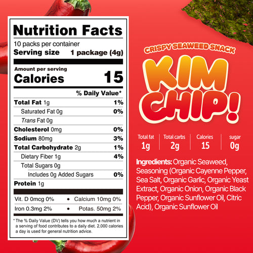KIMCHIP! - Spicy Seaweed Snacks (10 packs)