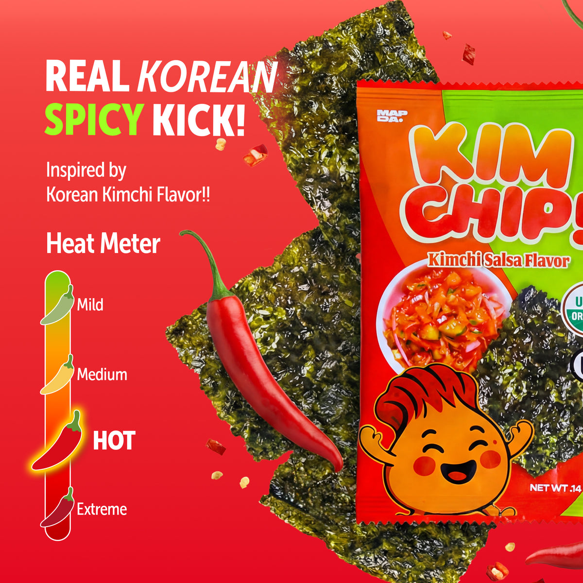 KIMCHIP! - Spicy Seaweed Snacks (10 packs)