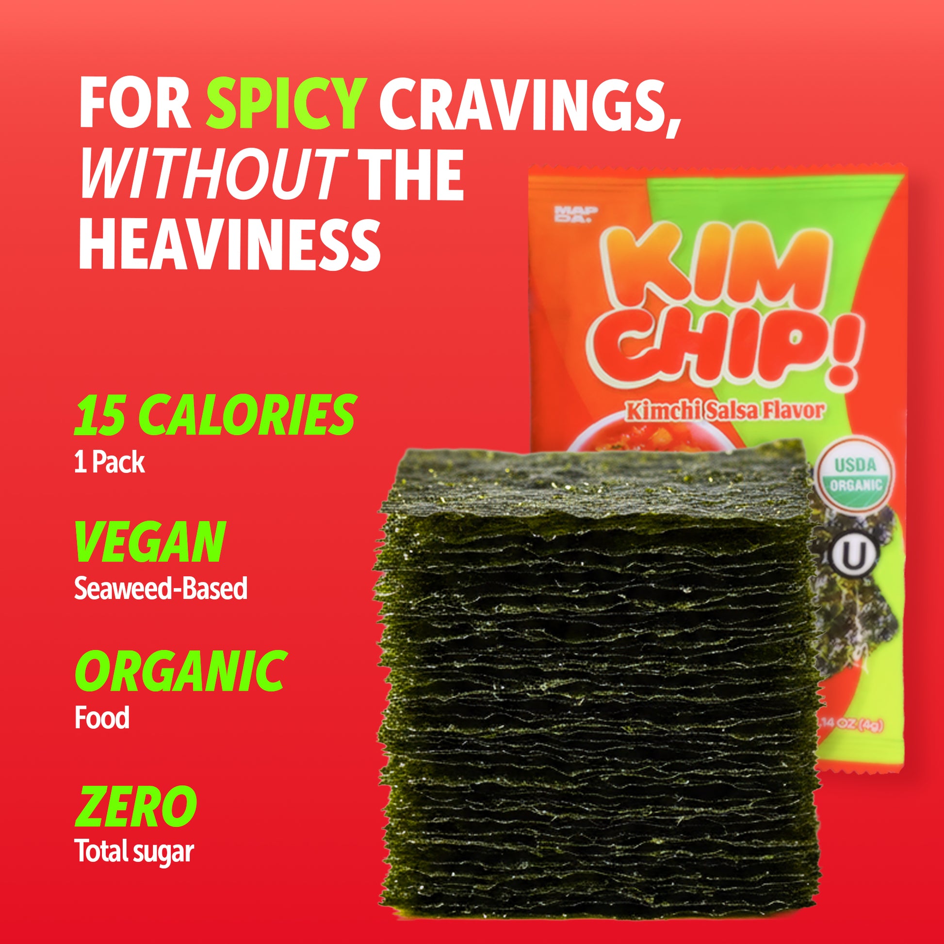 KIMCHIP! - Spicy Seaweed Snacks (30 packs)